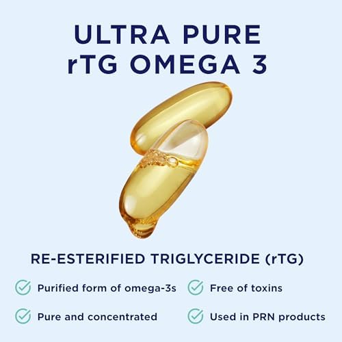 PRN rTG Omega 3 Supplement - 240 Softgels, 60-Day Supply | Fish Oil Omega 3 Supplements with 1680 mg EPA & 560 mg DHA, Omega-3 + Vitamin D for Skin, Joint, Brain, Eye & Heart Health