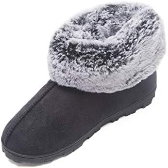 Jessica Simpson Women's and Girls Microsuede Super Soft Bootie Slippers with Indoor Outdoor Sole- Mommy & Me Set Options