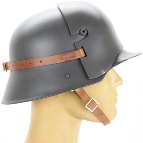 German WWI M16 Stahlhelm Steel Combat Helmet with Stirnpanzer Steel Sniper Brow Plate