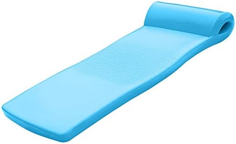 TRC Recreation Ultra Sunsation 2.5” Thick Vinyl Coated Foam Swimming Pool Float Mat Adult Lounger with Built-in Roll Pillow