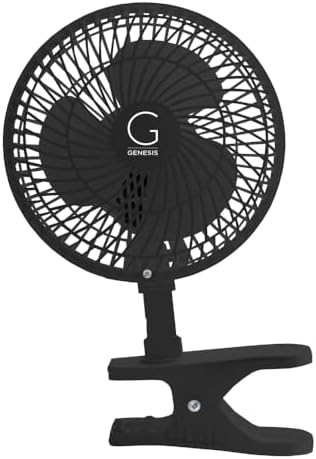 Genesis 6-Inch Clip Convertible Table-Top & Clip Fan Two Quiet Speeds - Ideal For The Home, Office, Dorm, More Black (A1CLIPFANBLACK