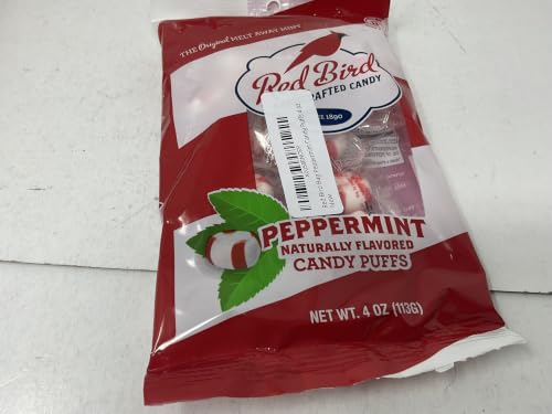 Red Bird Bag Peppermint Candy Puffs 4 oz