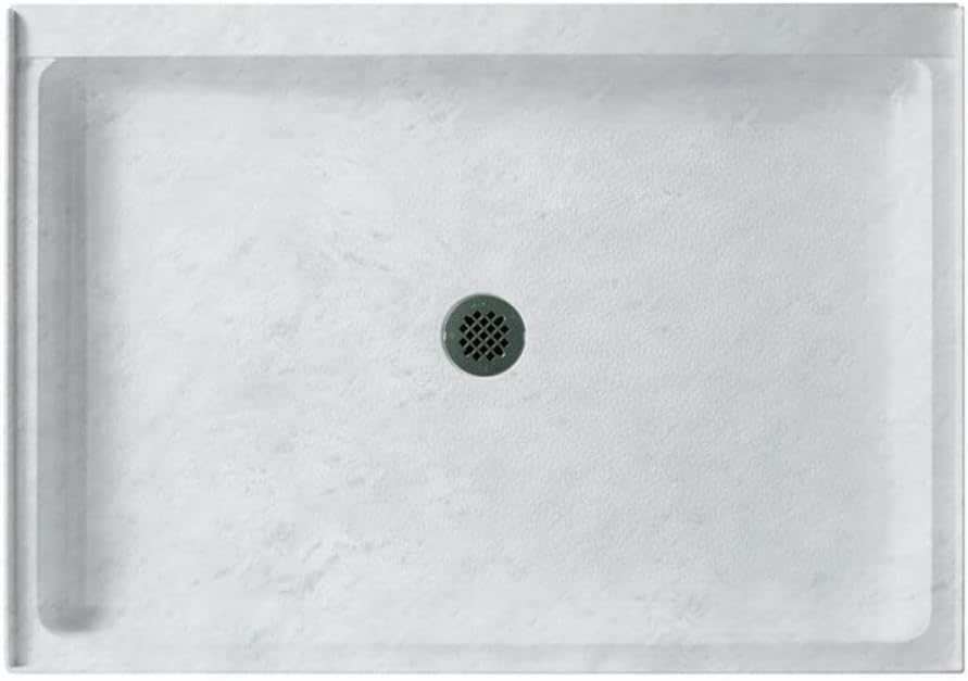 Swan SF03454MD.130 54-in L x 34-in W x 5.5-in H Solid Surface Shower Base, Ice