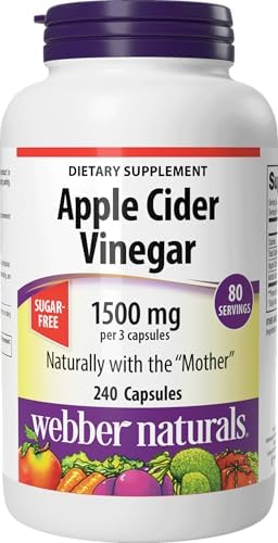 Webber Naturals Apple Cider Vinegar Capsules 1500mg, 240 Capsules
