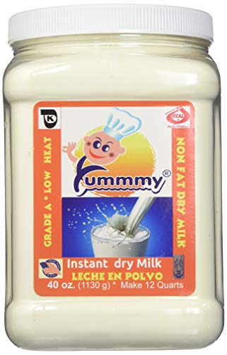 Yummmy Instant Nonfat Powdered Dry Milk - Leche en polvo, 2.5 Lbs. (40 Oz), Grade A, Kosher and Halal Certified, Made in USA