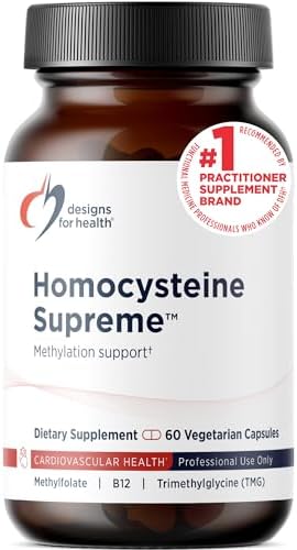 Designs for Health Homocysteine Supreme - Methylated B Vitamins with Riboflavin, B6, B12, Folate, L-Serine & TMG for Brain Support & Heart Health - Methylated Multivitamin (60 Capsules)