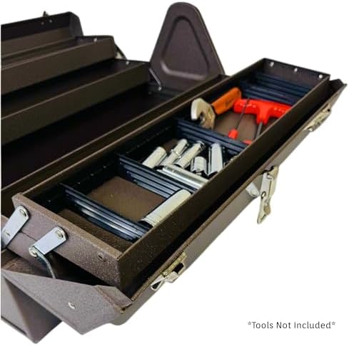 Homak Industrial 18-Inch Cantilever Steel Toolbox, Brown Winkle Powder Coat, BW00210180