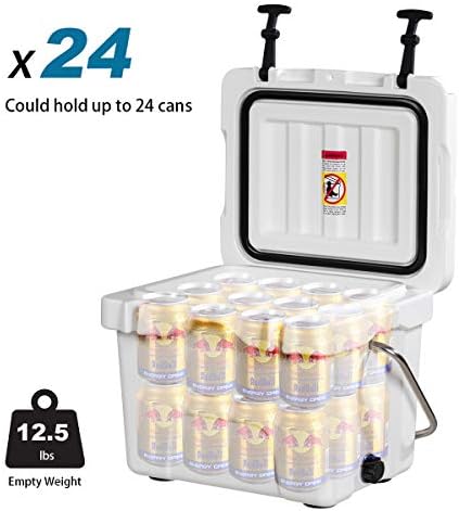 Goplus 16 Quart Cooler, 24-Can Capacity Ice Chest with 2 Cup Holders, 3-5 Days Ice Retention, Portable Insulated Ice Box for Camping