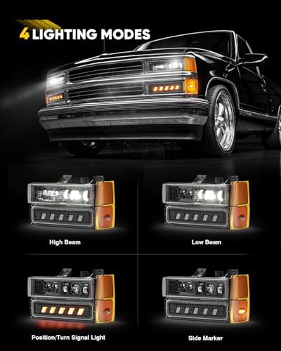 5x7 7x6 Inches LED Headlights H6054 Hi/Low Sealed Beam DOT/SAE Headlamps