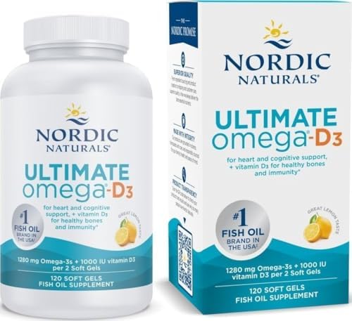 Nordic Naturals Ultimate Omega-D3,1280mg + 1000IU D3, Lemon - 90 Count
