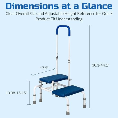 Step Stool with Handle for Elderly, Bed Step Stools for Seniors WithHandles