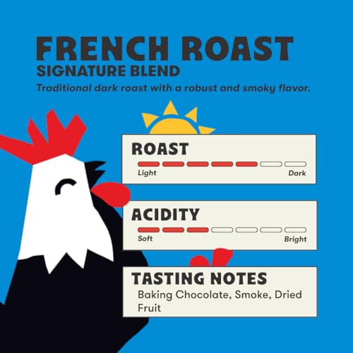 Peace Coffee French Roast Whole Bean Coffee, Dark Roast, 12 oz | Organic Fair Trade, Nutty, Bold Flavor, Shade Grown, Fresh Roasted