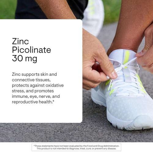 THORNE Zinc Picolinate 30 mg, Highly Absorbable Zinc, 60 Capsules | Supports Immune System, Eye, Skin, Nerve & Reproductive Health*, Trace Mineral Supplement, NSF Contents Certified