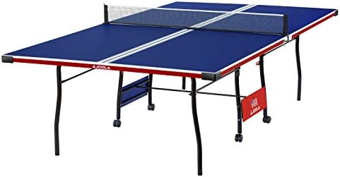 JOOLA Indoor 15mm Ping Pong Table with Quick Clamp Ping Pong Net Set - Single Player Playback Mode - Regulation Size Table Tennis Table - Compact