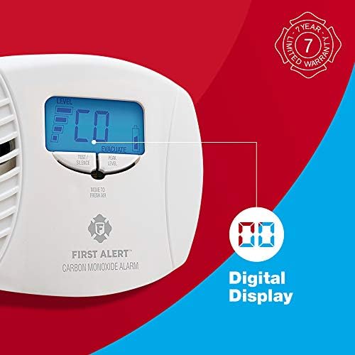 First Alert Plug in Carbon Monoxide Alarm with Digital Display | CO615, AA Battery Backup