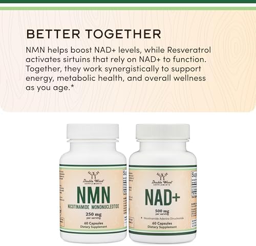 NMN 250mg per Serving, 99% Purity, Cellular Energy & Healthy Aging, 60 Caps | Supports Cellular Energy & NAD+, Antioxidant & Healthy Aging