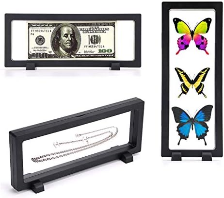 Skelang 3D Floating Display Case with 9 Coin Capsules, 9"×3.54"×0.75" Display Stand Holder Suspension Frame for AA Medallion, Antique Challenge Coin