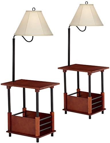 Marville 55" Mission End Table Floor Lamps Set of 2 Living Room