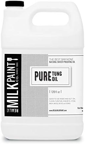 Real Milk Paint, Pure Tung Oil for Wood Finishing, Cutting Boards, Outdoor Furniture, Butcher Blocks, Wood Flooring, Food Grade, Waterproof, 16 oz