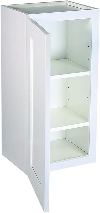 Design House Brookings Kitchen Wall Cabinet, 12", White | Adjustable Shelves, Adjustable Hinges, Wall Mount, Contemporary/Modern, Wood, Kitchen, 561530