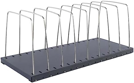 MMF Industries STEELMASTER Adjustable Desk File Organizer Rack | 8 Compartments | Wire Dividers | Black | Scratch & Chip-Resistant Finish | Non-slip