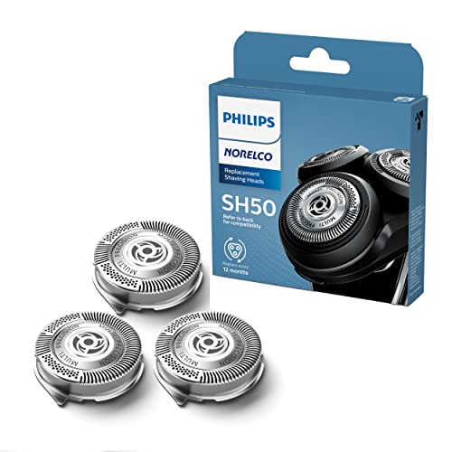 Philips Norelco Genuine Replacement Heads, 3 Count | 45 Self Sharpening MultiPrecision Blades, Compatible with Series 5000 - 6000 and AquaTouch, SH50/52