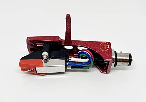 Red Headshell, mount, cartridge and stylus, elliptical needle for Numark TT100. TT200, TT500, TT1510, TT1529, TT1550, TT1520, TT1600, TT1610, TT1625