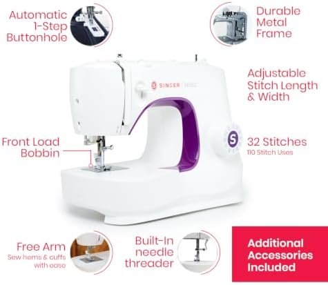 SINGER® M3500 Lightweight Portable Sewing Machine with Accessory Kit