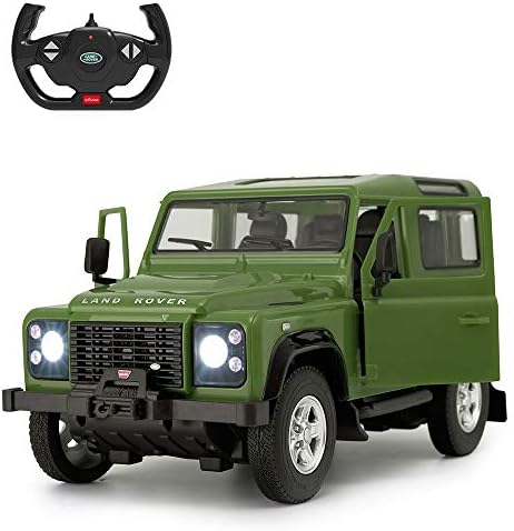 RASTAR Land Rover Defender RC Car, 1/14 Land Rover Remote Control Toy Model Car, Doors Opened by Manual– Green