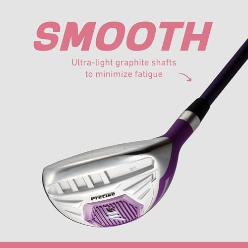Precise M5 - Women's Golf Club Set - Purple | Titanium Driver, Fairway & Hybrid, Irons Through Wedge, Putter, Headcovers, Graphite Shafts, Petite To Tall