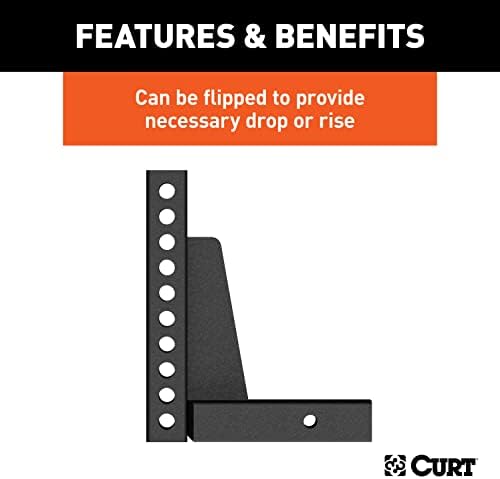 Curt Manufacturing 17123 Adj Hitch Bar 9 in X 7 in with 10 1/2 in Rise