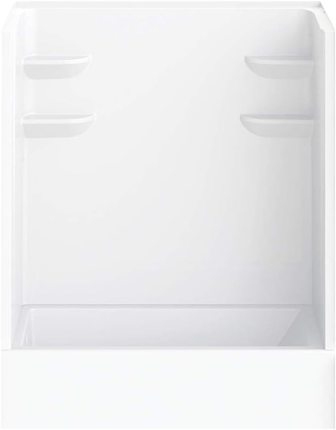 A2 6032CTSMIN2L-134561-WN Bath/Shower Kit with Door, 60-in L x 32-in W x 79-in H, White/Brushed Nickel