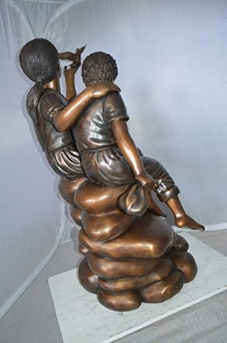 Nifao Children Rock, Kids Outdoor Medium Bronze Statue, 36"L x 30"W x 44"H
