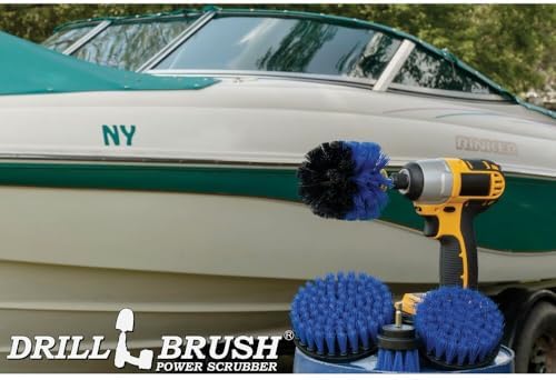 Drillbrush Electric Nylon Drill Brush Attachment Set for Bathroom Cleaning | Power Scrubber Brush Kit for Bathtub, Shower & Tile - Grout Cleaner Kit - All-Purpose Household Cleaning Brushes for Drill