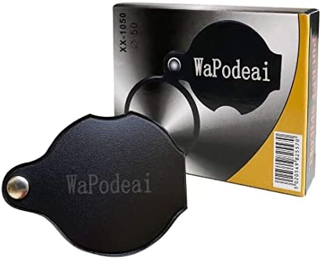 Wapodeai 2pcs 10x Small Pocket Magnify Glass
