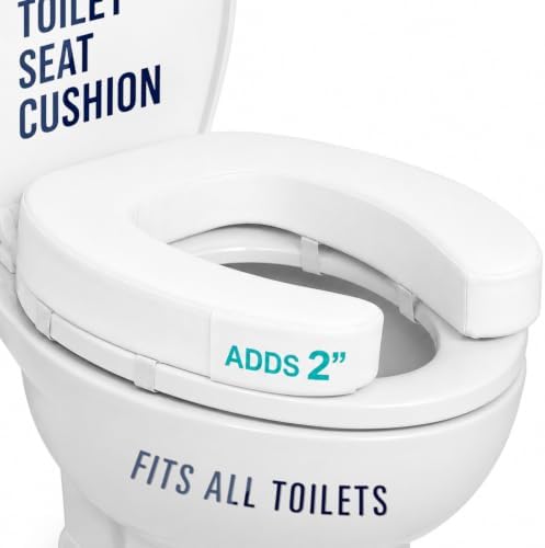 Vive Toilet Seat Cushion (Soft Cushioned Foam) - Easy Clean Soft Padded