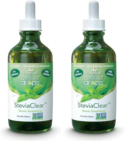 SweetLeaf Stevia Drops Liquid Sweetener, SteviaClear - 4 Fl Oz, Pack of 1 | Unflavored Sweet Drops, Organic Stevia Leaf Extract, Zero Calorie, No Erythritol, Sugar Substitute, With Dropper