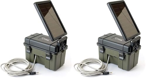 HME Trail Camera 12V/Solar Auxiliary Power Pack Durable Weather-Resistant Housing Easy Installation & Versatile Compatibility, Black | Weather-resistant housing, Easy installation