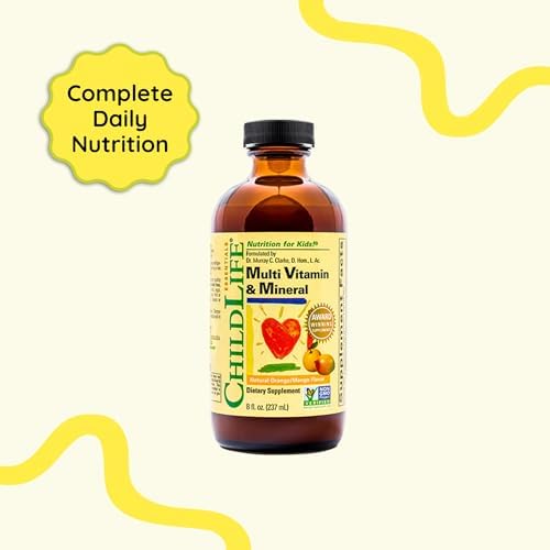 CHILDLIFE ESSENTIALS Kids Multivitamin & Mineral, Mango, 8 Fl Oz (2 Pack) | Vitamins for Kids, Liquid Multivitamin Supplement, Toddler & Baby Wellness, Natural, & Mineral