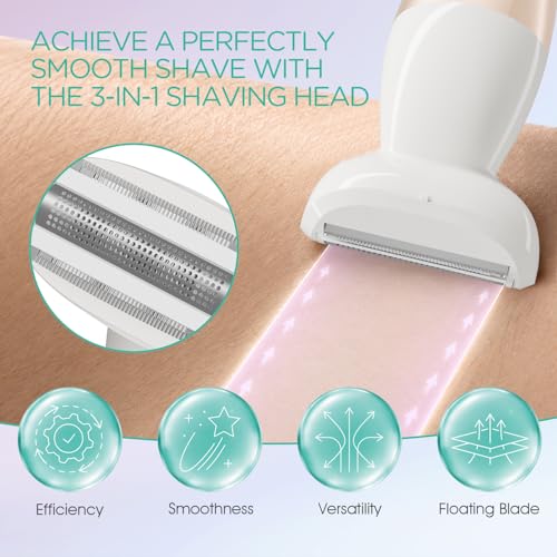 VOYOR Electric Razors for Women, 5 in 1 Bikini Shaver for Legs & Body ES500