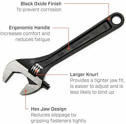 Crescent 6" Adjustable Black Oxide Wrench - Carded - AT26VS