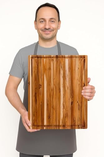 Teakhaus Teak Cutting Board - Rectangle Edge Grain Board With Corner Hole And Juice Canal (16 x 12 x .5 in.)