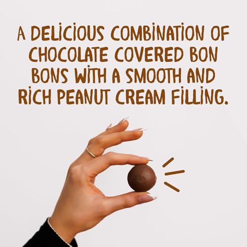 Bon o Bon Chocolate Bon Bons, Decadent Chocolate Truffles with a Creamy Peanut & Wafer Filling, 15g x 18 Bonbons