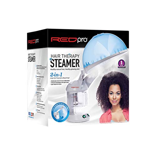 Red Pro Hair Therapy 2-in-1 Hair Steamer & Facial Steamer for Hydration Deep Cleaning, Designed for Personal Care at Home or Spa & Salon