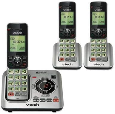 VTech CS6629-3 Cordless Digital Answering System, Base and 2 Additional Handsets, Telephone line cord, telephone power adapter