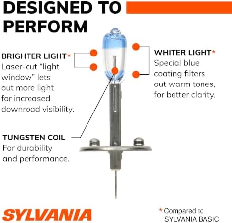 SYLVANIA - H1 SilverStar Ultra - High Performance Halogen Headlight Bulb, High Beam, Low Beam and Fog Replacement Bulb
