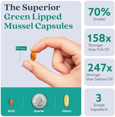 Haka Life GLX3 Green Lipped Mussel Oil Capsules for Joint and Muscle Support | Extra-Strength Omega-3 Green Lipped Mussel Supplement for Comfort, Flexibility & Recovery | Contains ETA, EPA, DHA
