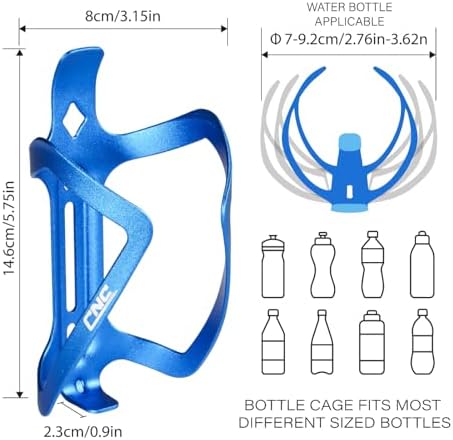 CNC Bike Water Bottle Holder，2-Pack Bike Bottle Cage for MTB Road Bike，Black
