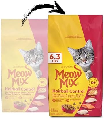 Meow Mix Hairball Control Dry Cat Food, 6.3 Pound Bag