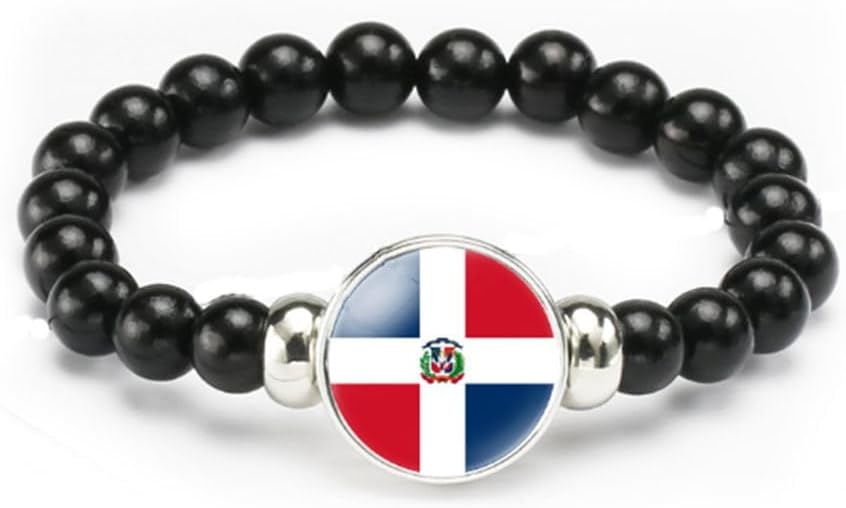 vmcoatdu National Flag Bracelet Elastic Rope Beaded Bracelet Support Your Country Travel Souvenir Gifts for Men Women